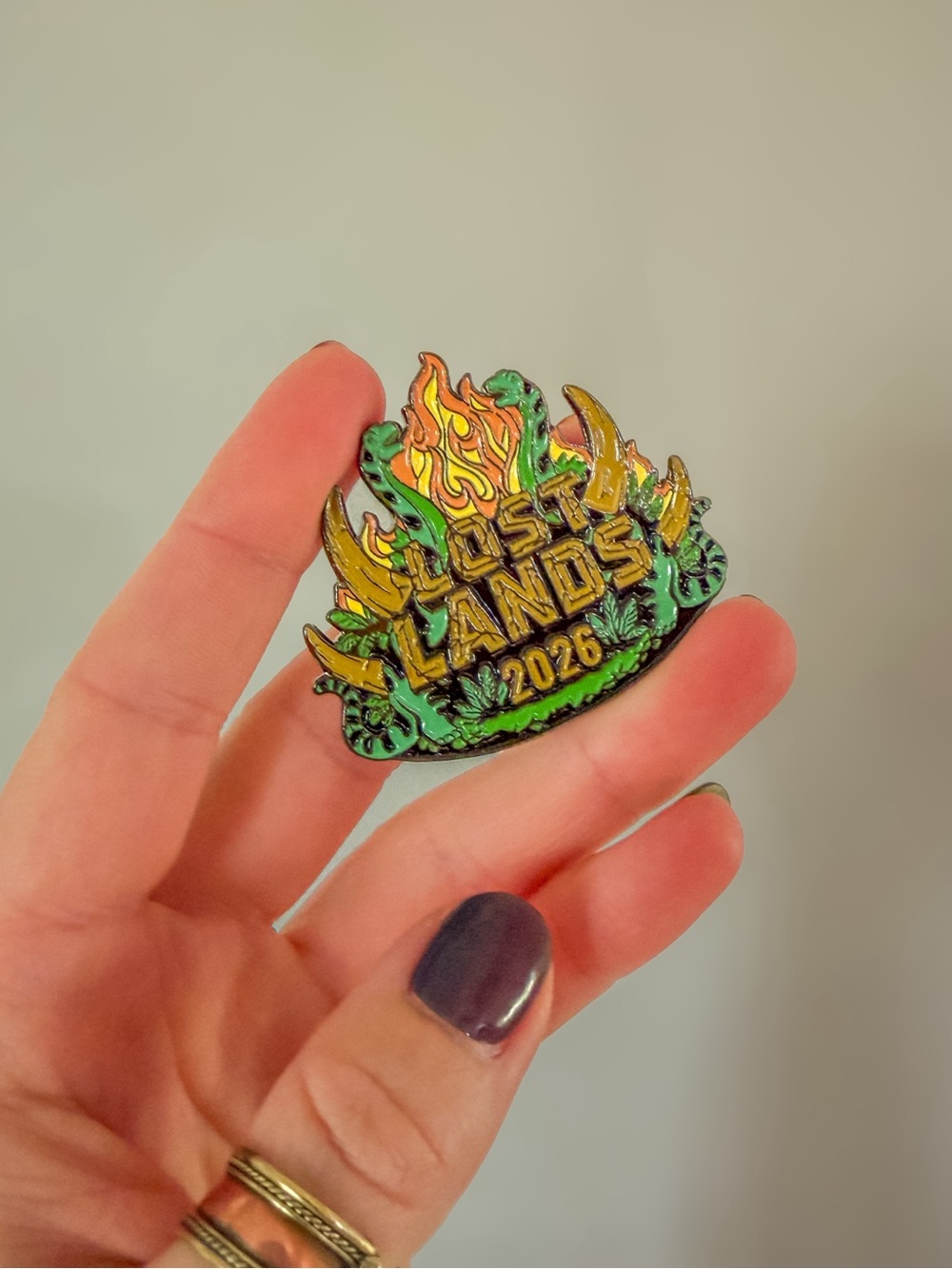Lost Lands 2026 Enamel Pin - Green and Gold Festival Collectible